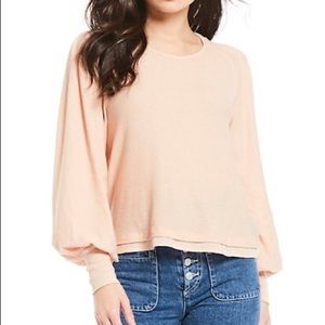 FREE PEOPLE BILLIE COTTON DOUBLE HEM TOP in Shell